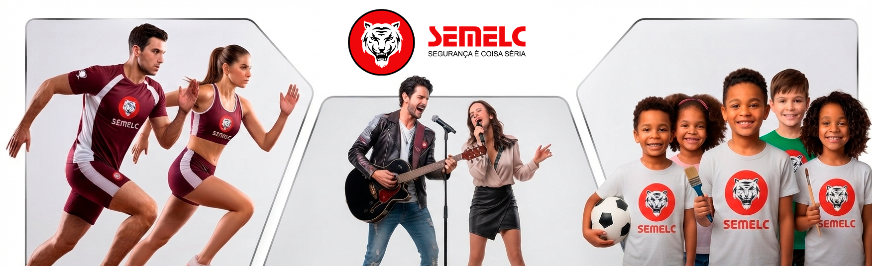 Atletas, artistas e crianças apoiados pela Semelc